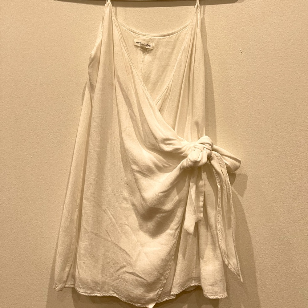 Cotton Candy LA Short White Wrap Dress